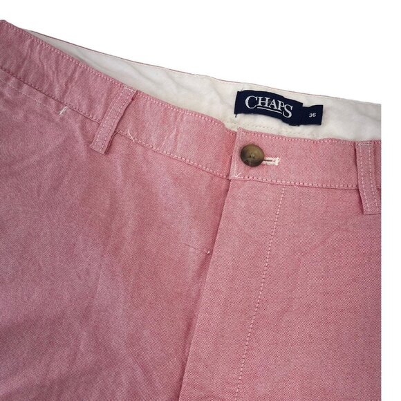 CHAPS Men's SZ 36 Waist Light Red Flat Front Bermuda Shorts  9.5” Inseam - Picture 10 of 12